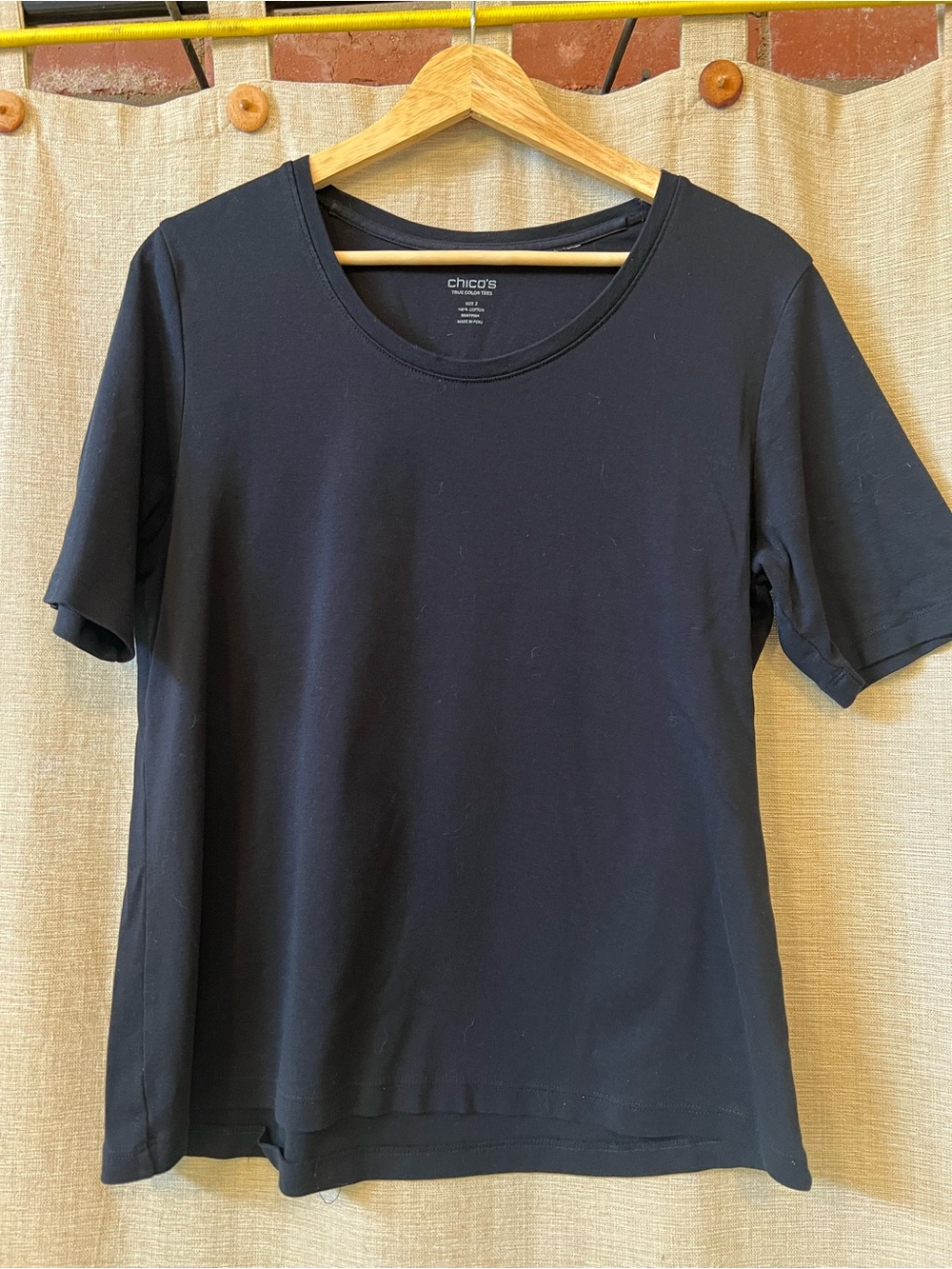 Chi outlets true color tee top black scoop neck short sleeves 2 / L B: 42”